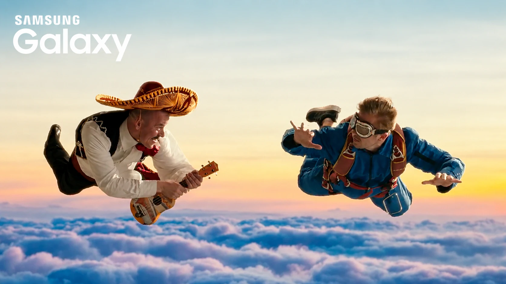 Samsung Galaxy skydiving campaign featuring Sergéy Ulyanov